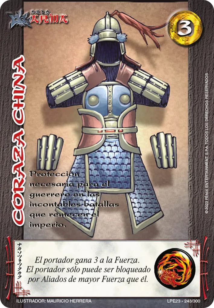Coraza China — Leyendas 3.0